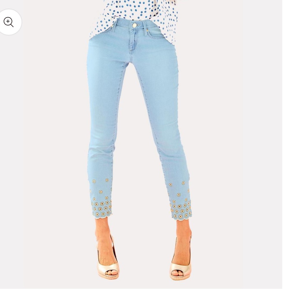 Lilly Pulitzer Light Blue Jeans with Gold Accents